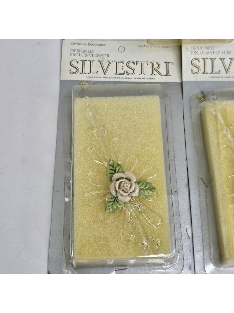 Vintage Glass Christmas Ornaments Silvestri Flower Icicles 3pcs - Picture 11 of 14